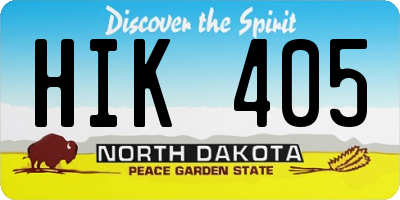 ND license plate HIK405