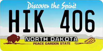 ND license plate HIK406