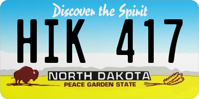 ND license plate HIK417