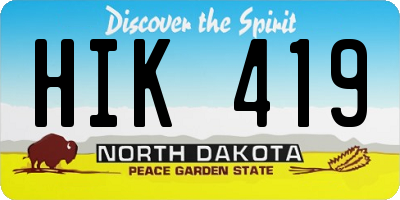 ND license plate HIK419