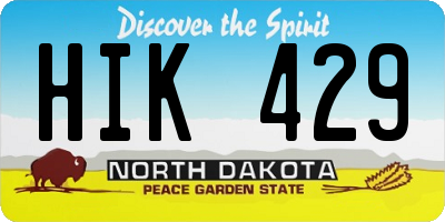 ND license plate HIK429