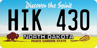 ND license plate HIK430