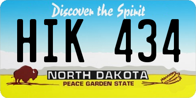 ND license plate HIK434