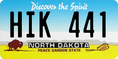 ND license plate HIK441