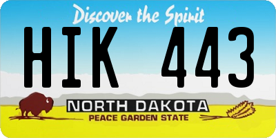 ND license plate HIK443