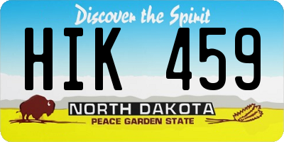 ND license plate HIK459