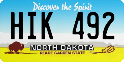 ND license plate HIK492