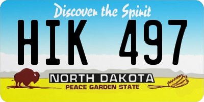 ND license plate HIK497