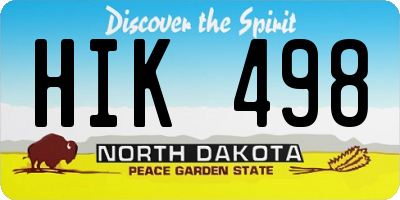 ND license plate HIK498