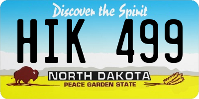 ND license plate HIK499