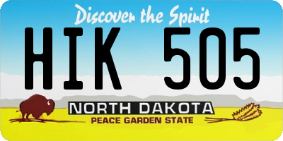 ND license plate HIK505