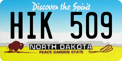 ND license plate HIK509