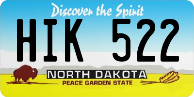 ND license plate HIK522