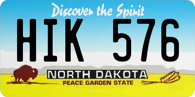 ND license plate HIK576