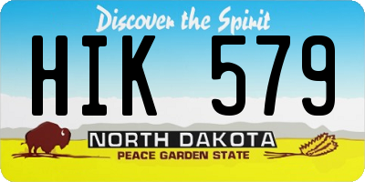 ND license plate HIK579