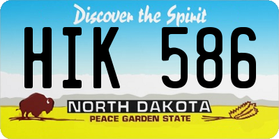 ND license plate HIK586
