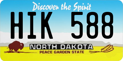 ND license plate HIK588