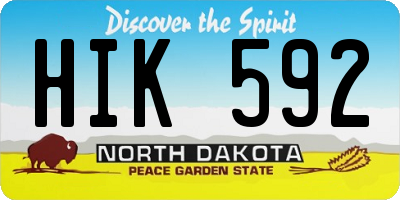 ND license plate HIK592