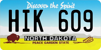 ND license plate HIK609