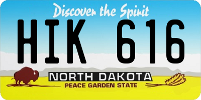 ND license plate HIK616