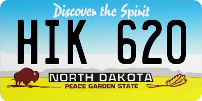 ND license plate HIK620