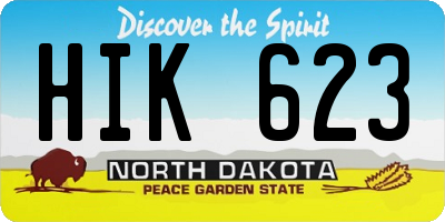 ND license plate HIK623