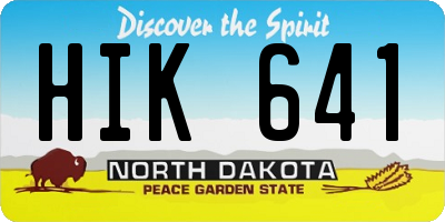 ND license plate HIK641