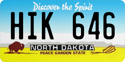 ND license plate HIK646