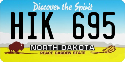 ND license plate HIK695