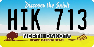 ND license plate HIK713
