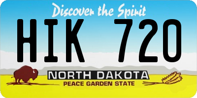 ND license plate HIK720