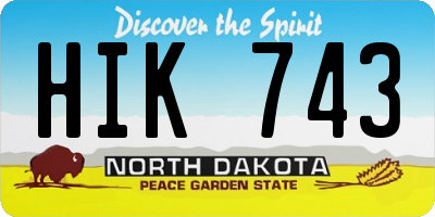 ND license plate HIK743