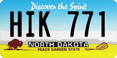 ND license plate HIK771