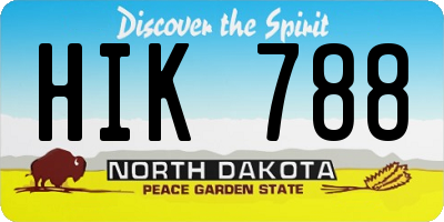 ND license plate HIK788