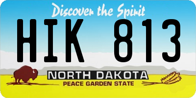 ND license plate HIK813