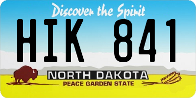 ND license plate HIK841