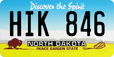 ND license plate HIK846
