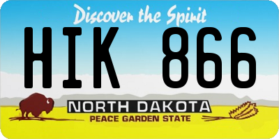 ND license plate HIK866