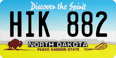 ND license plate HIK882