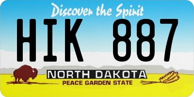 ND license plate HIK887