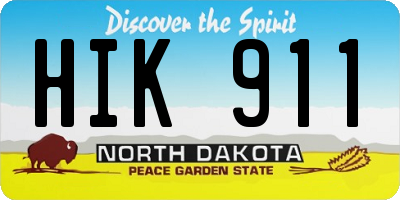 ND license plate HIK911