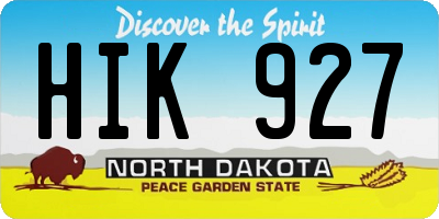 ND license plate HIK927