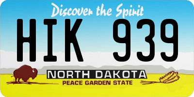 ND license plate HIK939