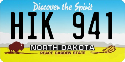 ND license plate HIK941