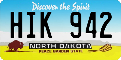 ND license plate HIK942
