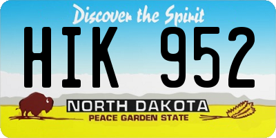 ND license plate HIK952