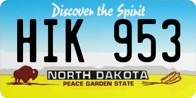 ND license plate HIK953