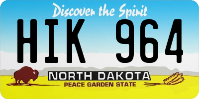 ND license plate HIK964