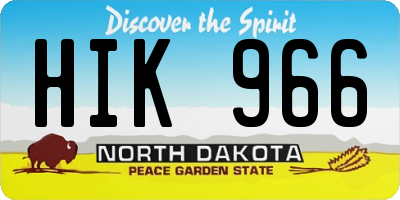 ND license plate HIK966