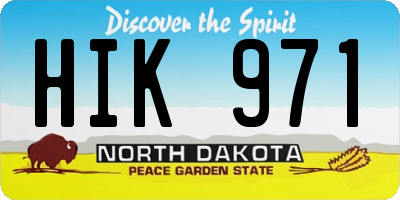 ND license plate HIK971